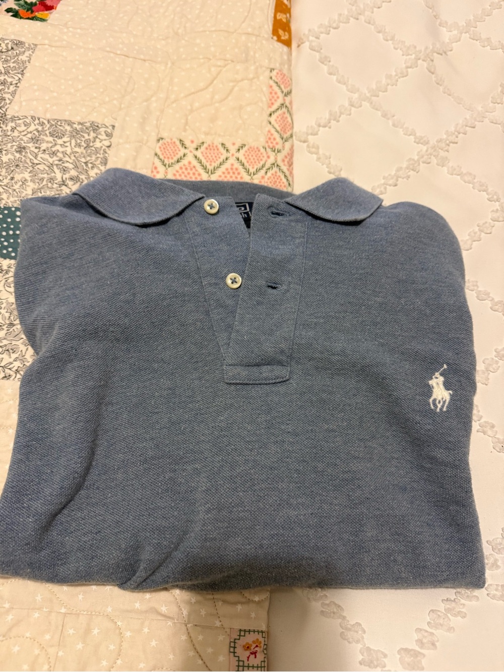 Ralph Lauren Men's Dusty Blue V-Neck Polo